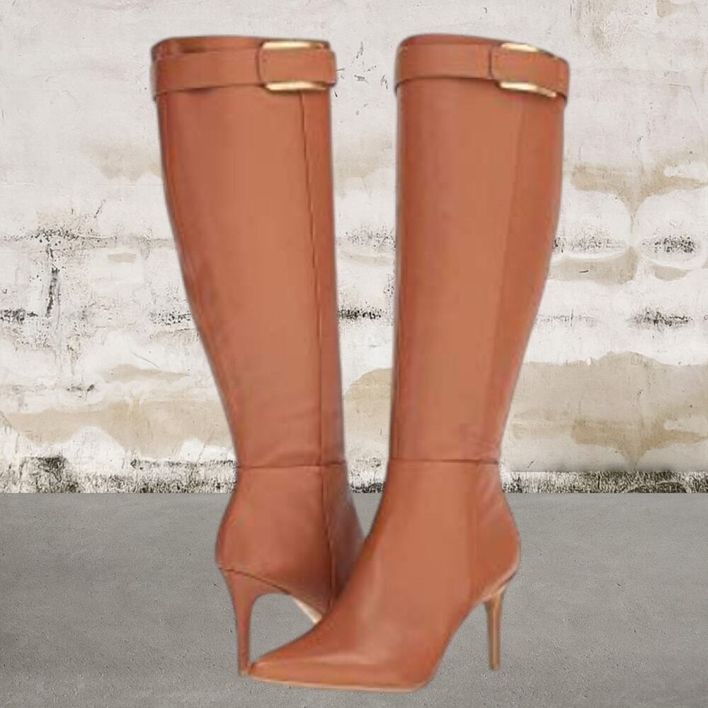 NWT Calvin Klein Tan Ankle Boots